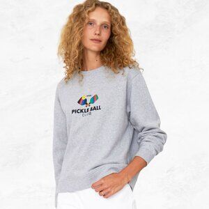 KULE Light Gray Crewneck Sweatshirt with Colorful Pickleball Graphic